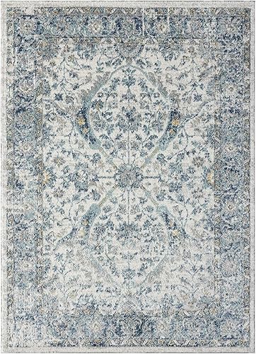 Miniatura 2 de LUXE WEAVERS Euston Collection 8060 - Alfombra oriental moderna color marfil (5 x 7 pulgadas)