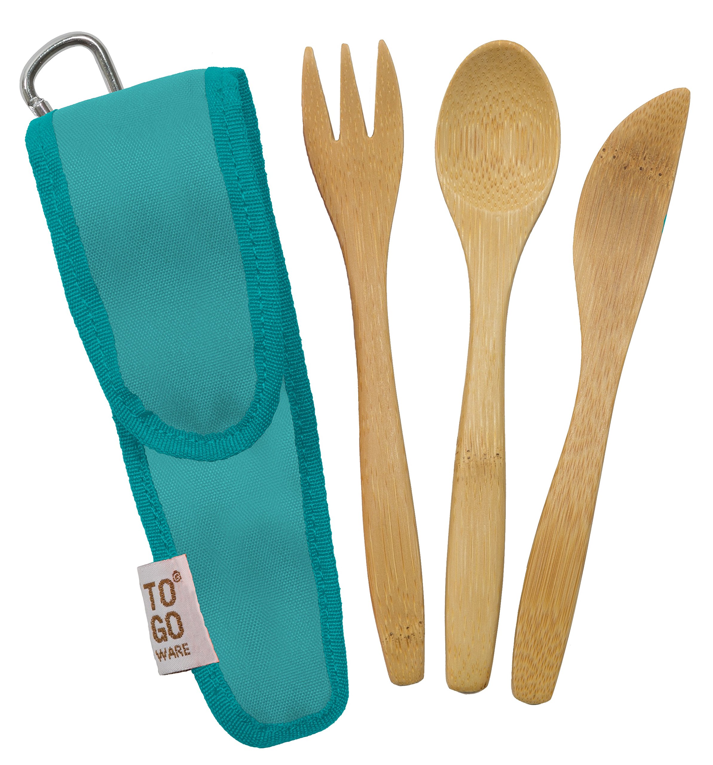 Kid's Bamboo Utensil Set Berry Blue, 1 EA