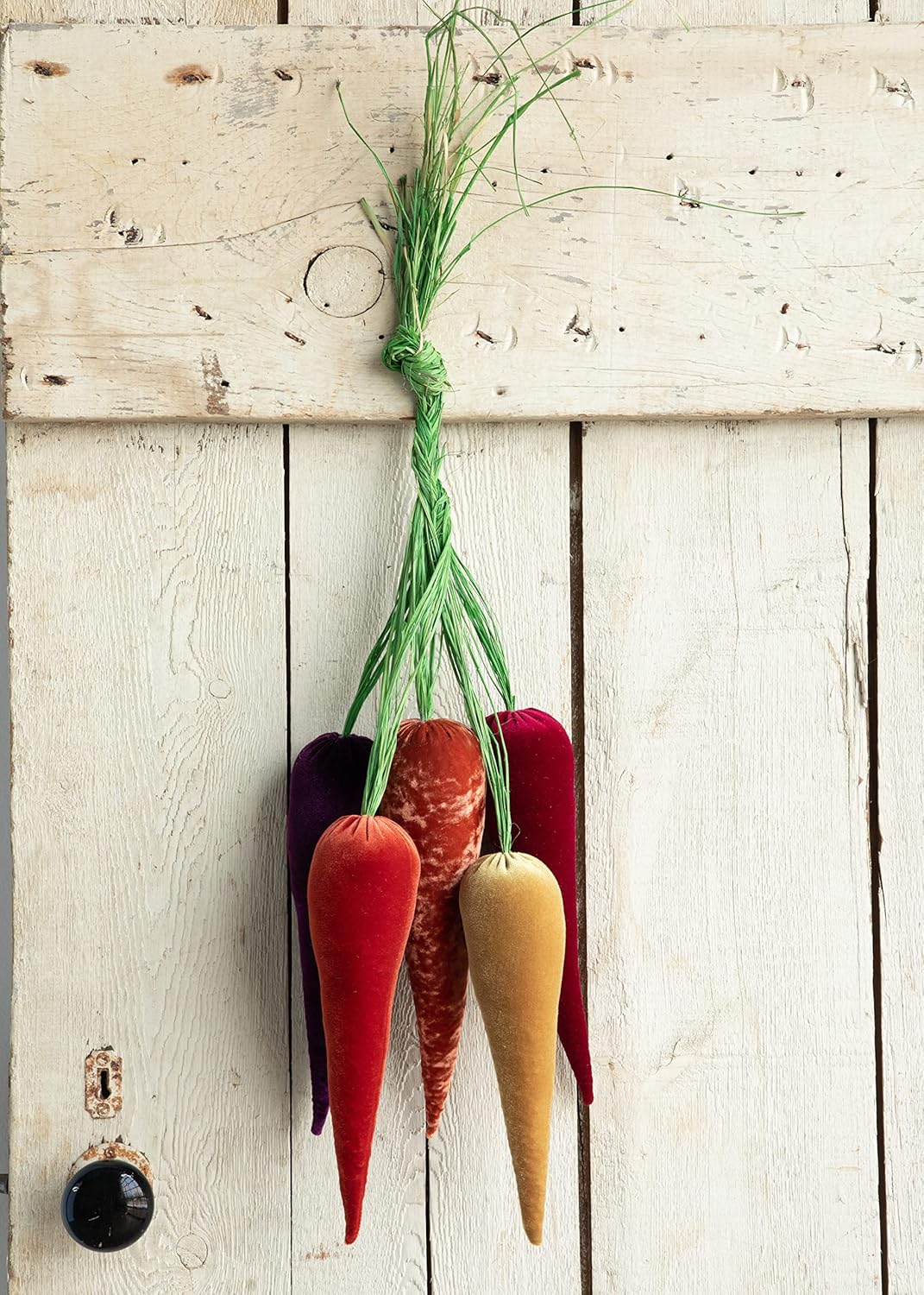 Your Heart's Content Velvet Carrots, Set of 5 Classic Colors, Harvest Tablescape, Cottagecore Decor, Farmhouse Style, Wall Hanging, Gift Idea (Set 5 Classic)