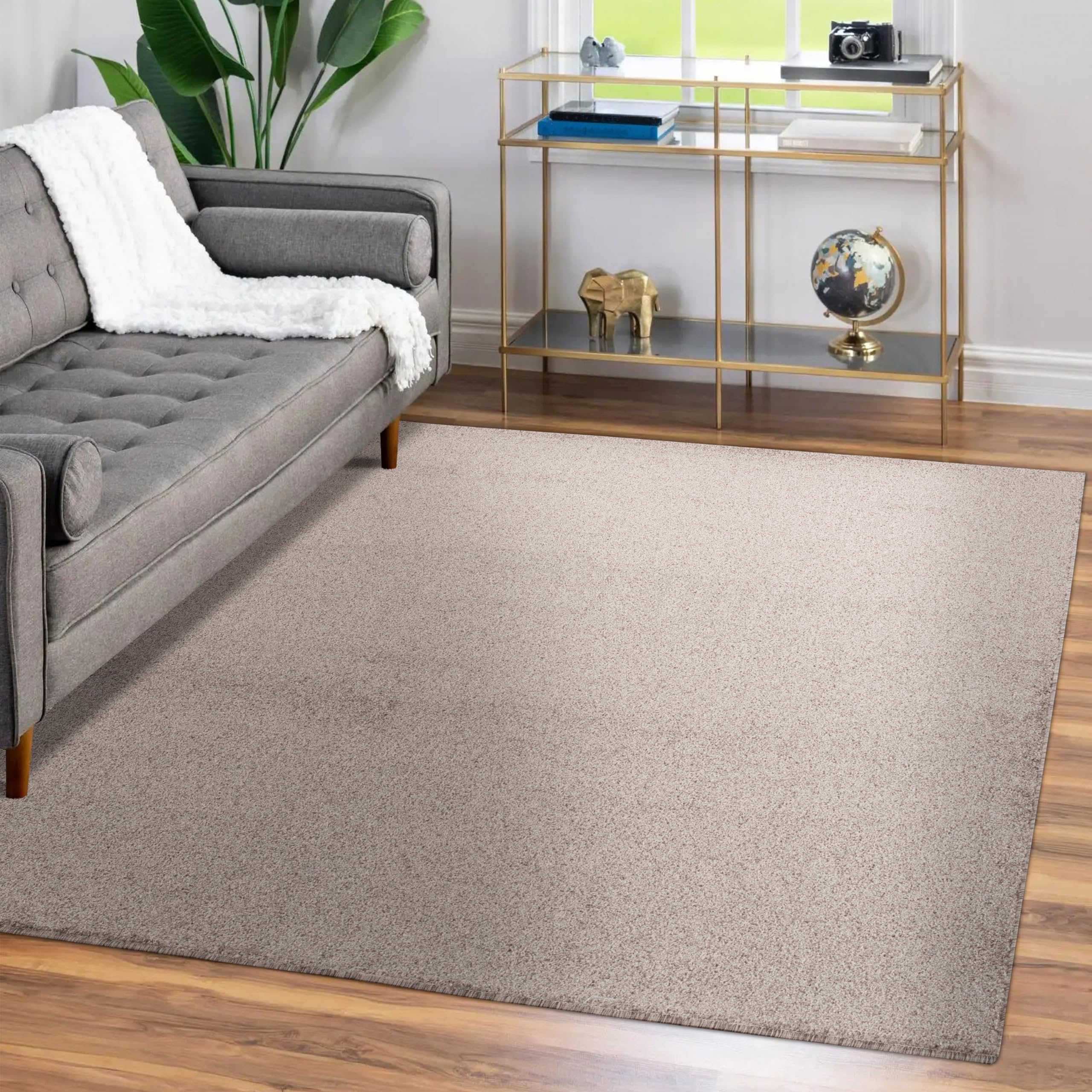Teppich Wohnzimmer, Einfarbig, Moderner Flauschiger Dichter Kurzflor, Rechteckig, Supersoft Feeling