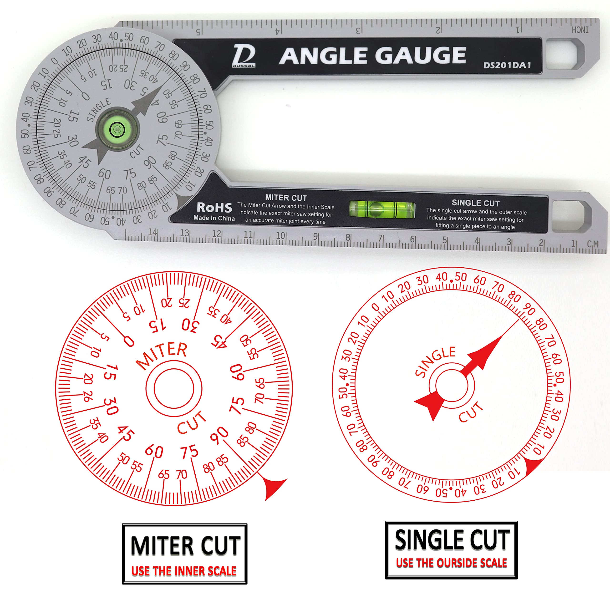 Buy Plastic Miter Saw Protractor 6IN Angle Finder for Baseboard