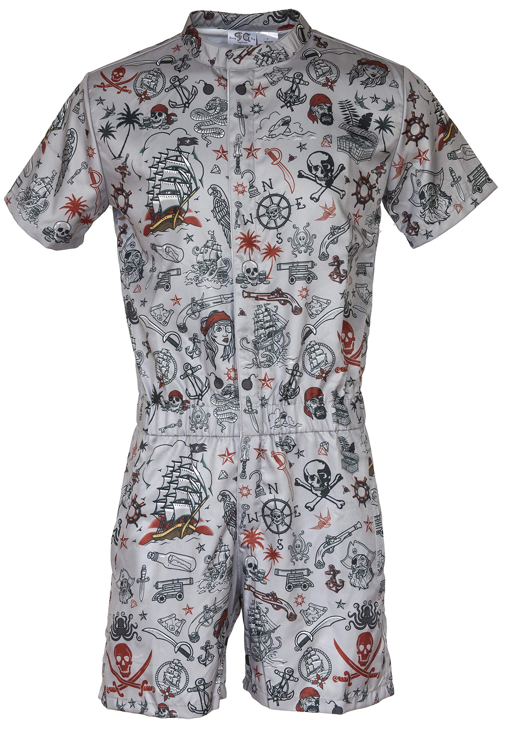 Funny Guy MugsMens Romper - Premium Adult Jumpsuit with Zippered Pockets
