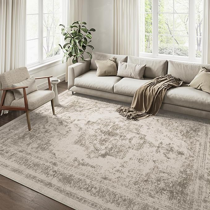 PureCozy Wasbare beige lopers, 60 x 180 cm, laagpolig, antislip, zacht