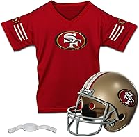 Vista 1 de Franklin Sports - Conjuntos de casco y camiseta para niños de la NFL - Conjuntos de uniforme de equipo juvenil de la NFL - Juego de disfraz - Casco