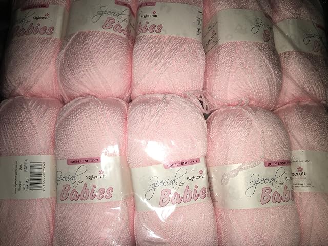 Baby Wool Packs of Five, Stylecraft Special for Babies DK, Super Soft Baby Yarn 5 x 100g (5 x 100g Pink Marl 1251)