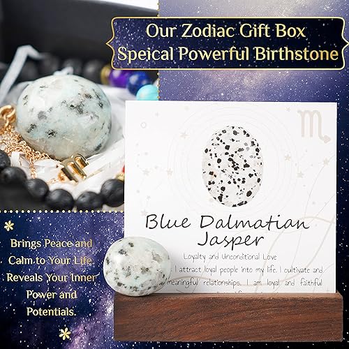 Miniatura 4 de Regalos del zodiaco de Escorpio para mujeres, regalos espirituales, regalos de horóscopo con piedra natal del zodiaco y pulsera de chakras, juego de