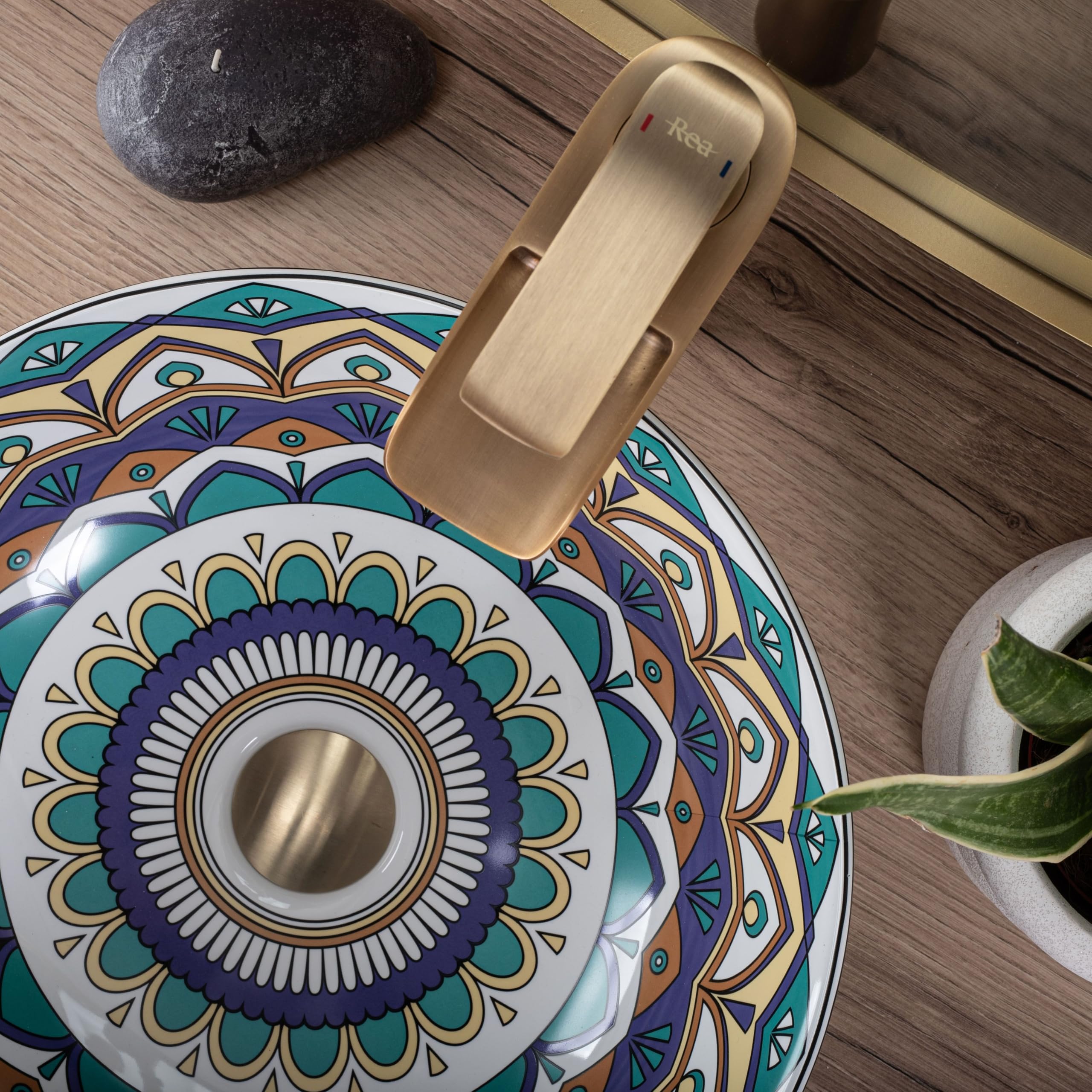 Lavabo Sobre Encimera Rea Aztec Azul
