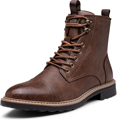 Vostey Mens Boots Motorcycle Casual Boots for Men Zipper Fashion Chukka Boots Mens