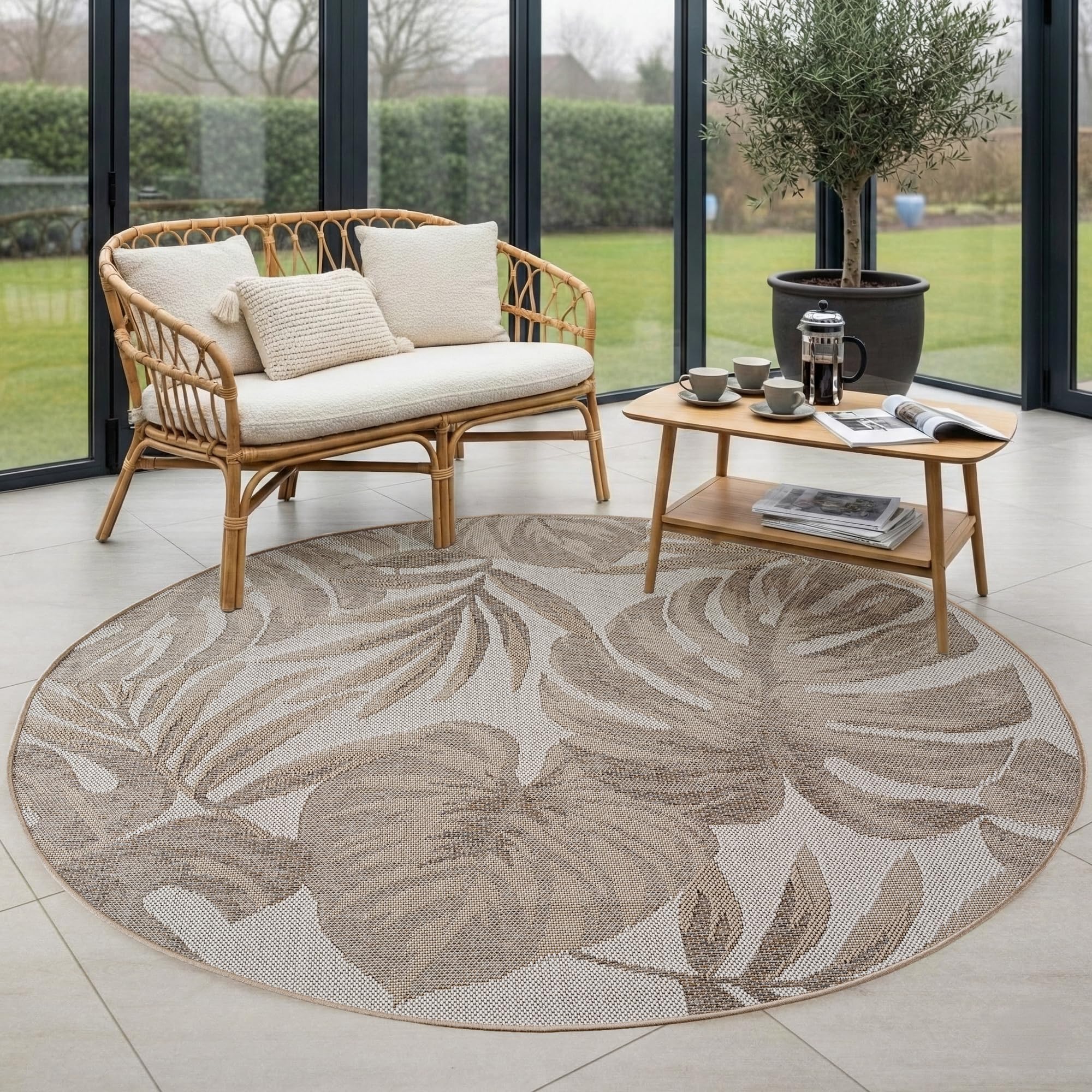 Carpettex Outdoor Teppich wetterfest Balkon, Terrasse, Garten Skandi Boho-Design