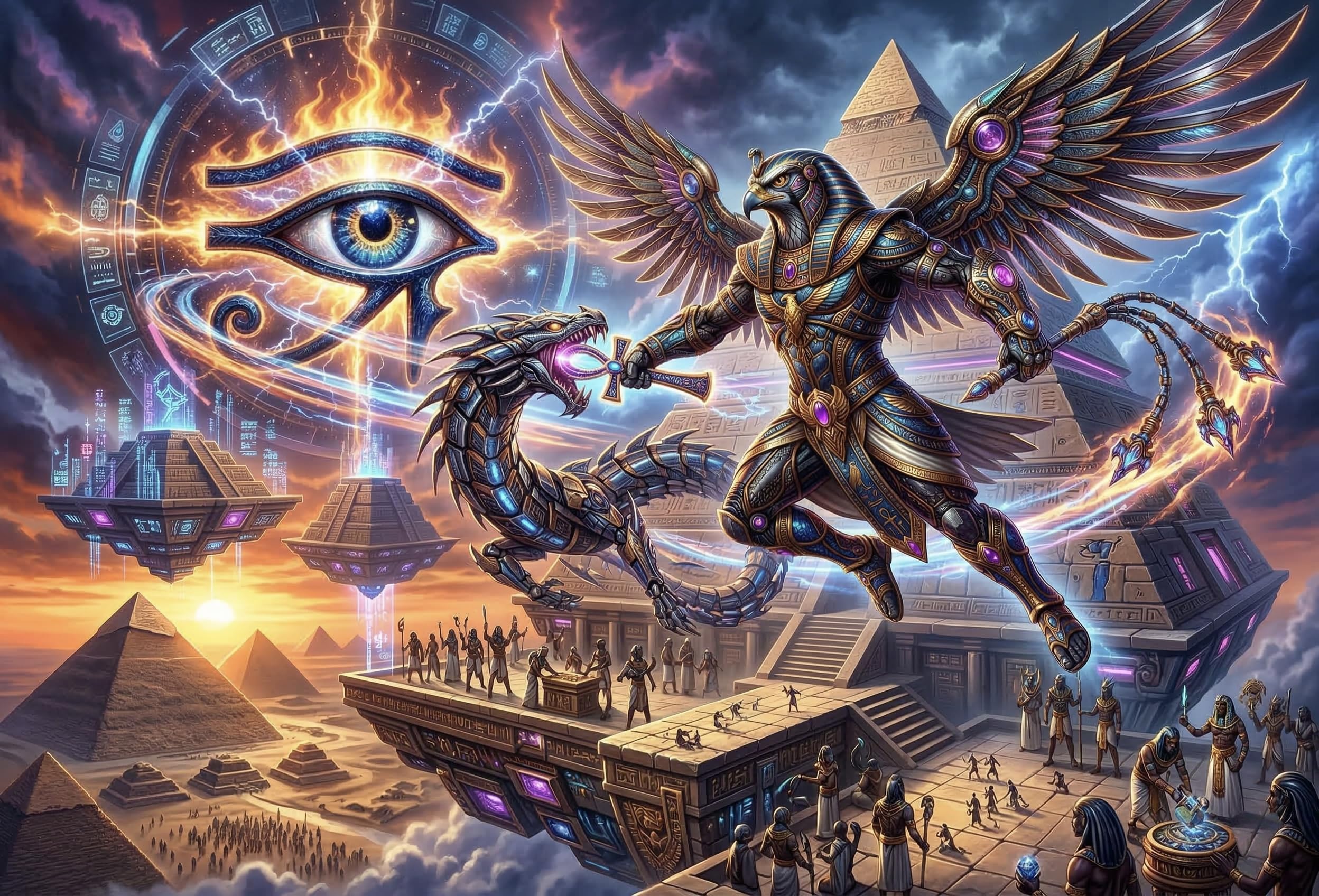 Egyptian Sun God RA Horus Puzzle 1000 Pieces, Rainy Day Brain Teaser