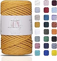 Vista 68 de Makromecity, Cordón de macramé de un solo hilo de 3 mm x 100 yardas (300 pies) Hilo de algodón azul marino de 3 mm de un solo hilo para arte