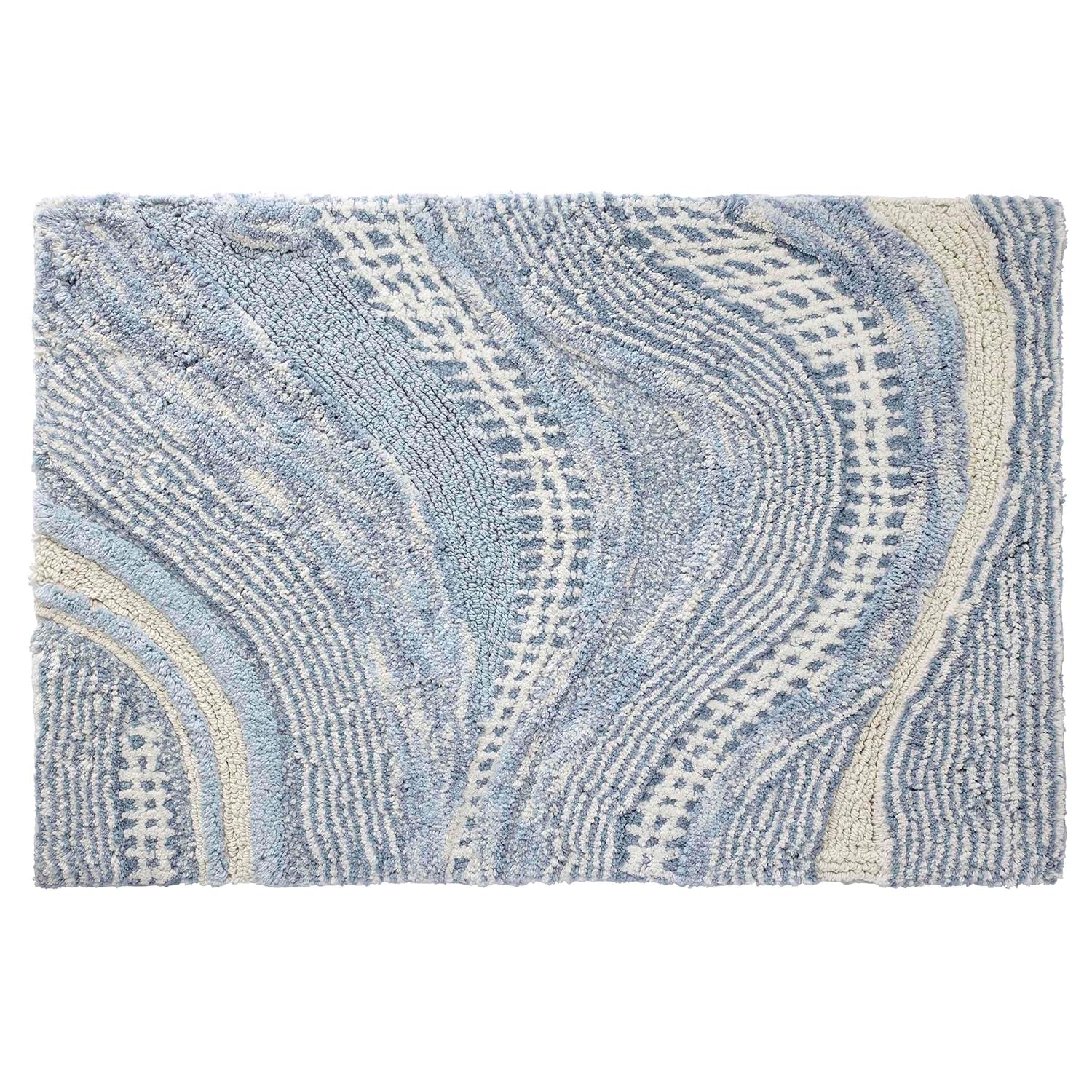 Avanti Linens - Bath Rug Cotton Bath Mat Durable Home Essentials Waves Blue 20 x 30