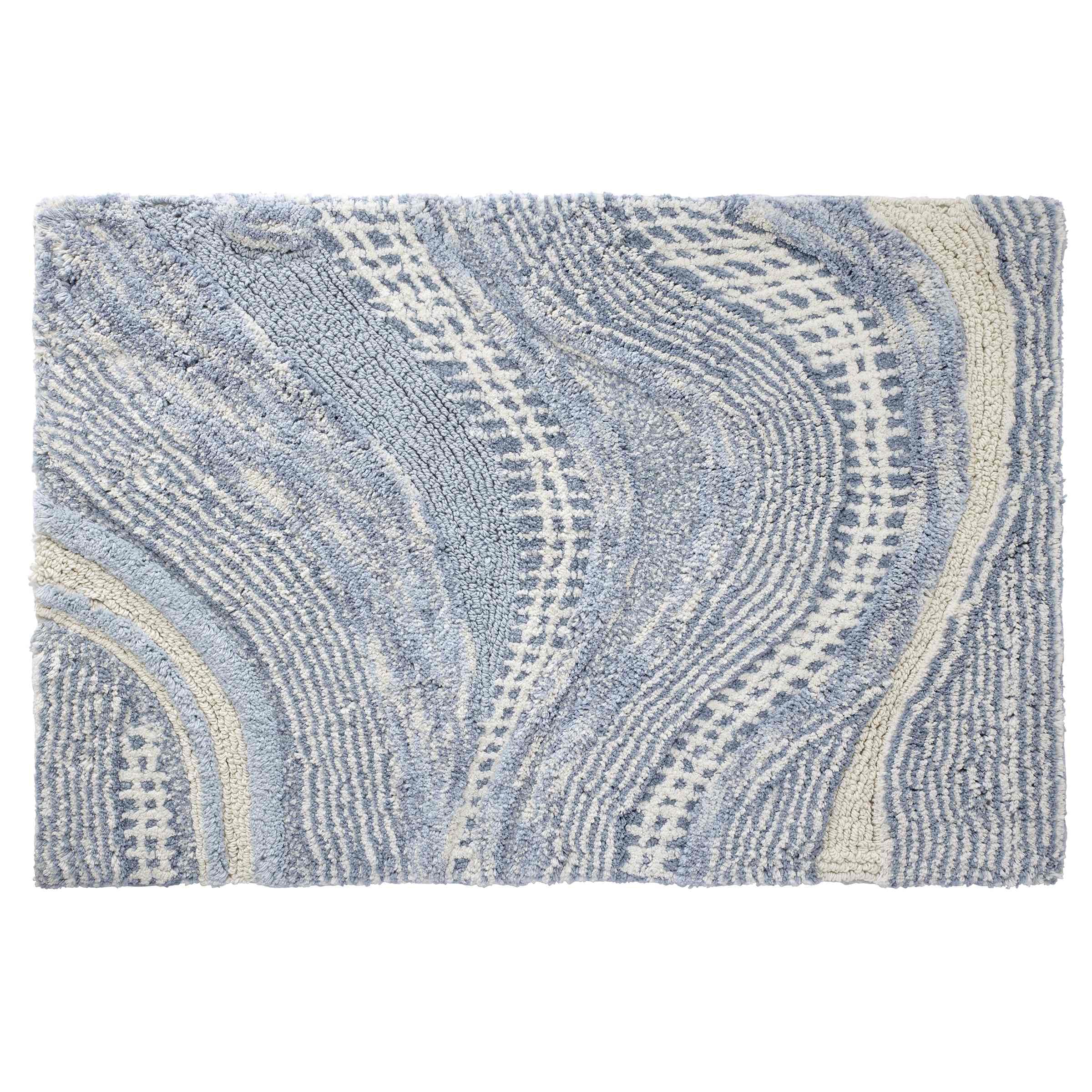 Avanti Linens - Bath Rug, Cotton Bath Mat, Durable Home Essentials (Waves Blue, 20" x 30")