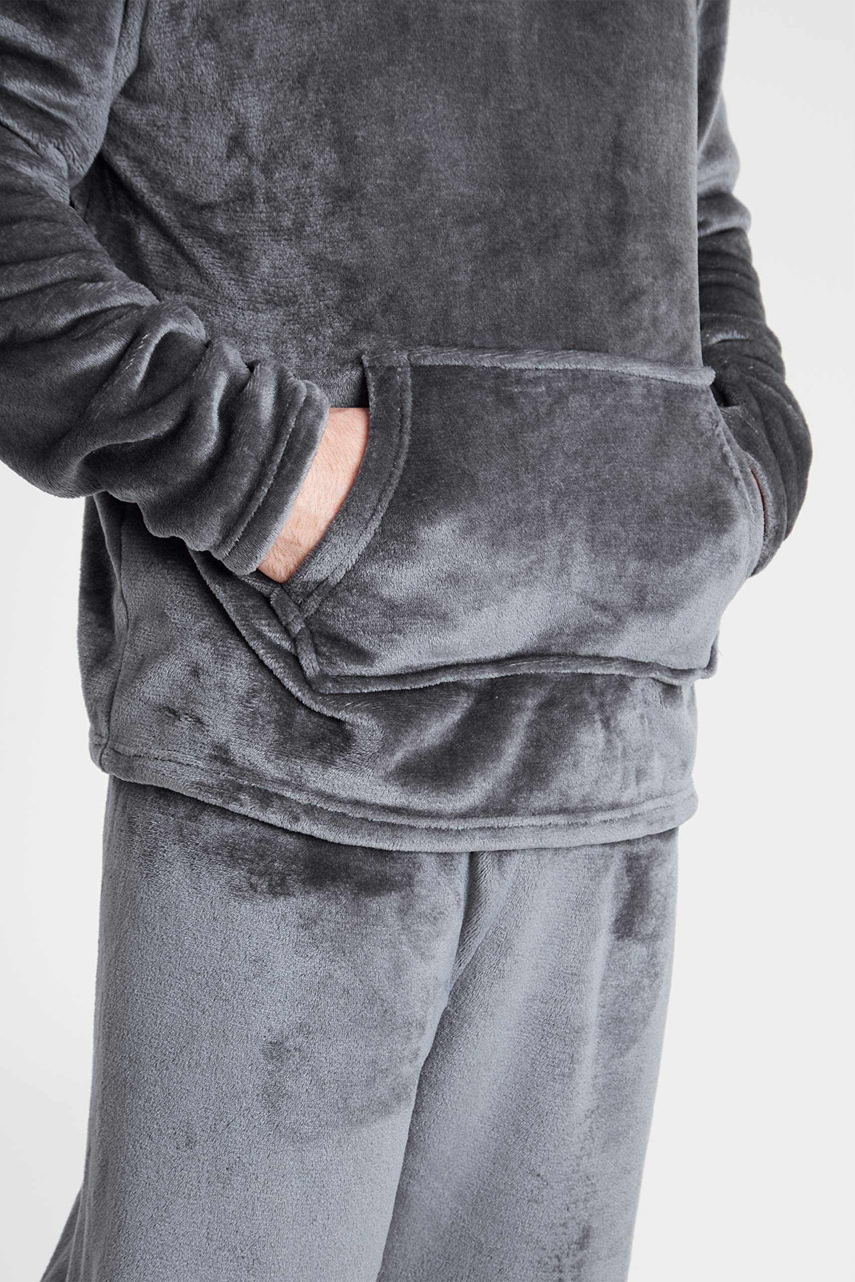CityComfort Pijamas Hombre, Pijamas Hombre Invierno Suaves, Pijamas Hombre Forro Polar Sudadera con Capucha y Pantalon, Regalos para Hombres