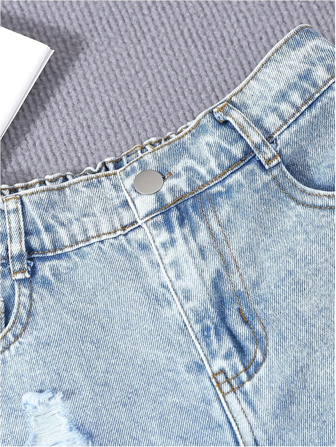 GORGLITTER Girl's Jean Shorts Cute Summer Trendy Fashion Ripped Denim Shorts High Waist Straight Leg Clothes Jorts - Image 3