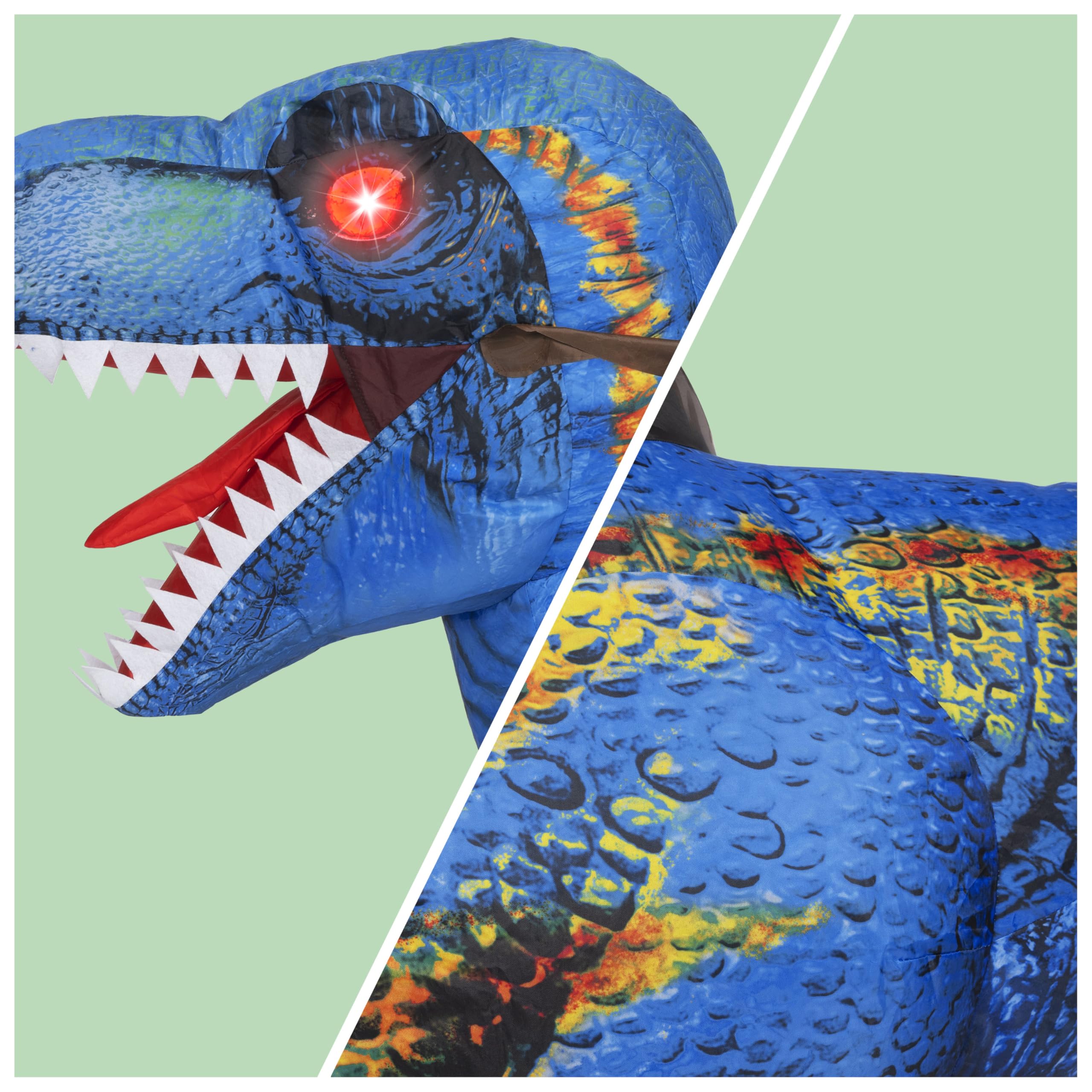 Spooktacular Creations Costume Gonfiabile T-Rex per Bambini, Divertenti Costumi Gonfiabili, Costumi da Dinosauro Cavalcabile Stampati Digitali per Feste in Costume di Halloween