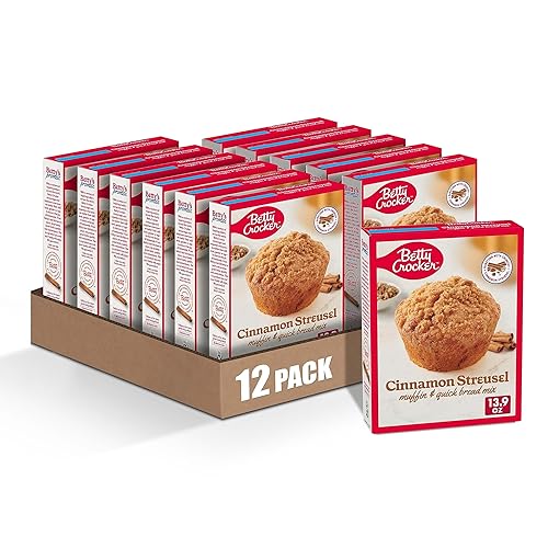 Betty Crocker Muffin de canela Streusel y mezcla rápida de pan, 13.9 onzas (paquete de 12)
