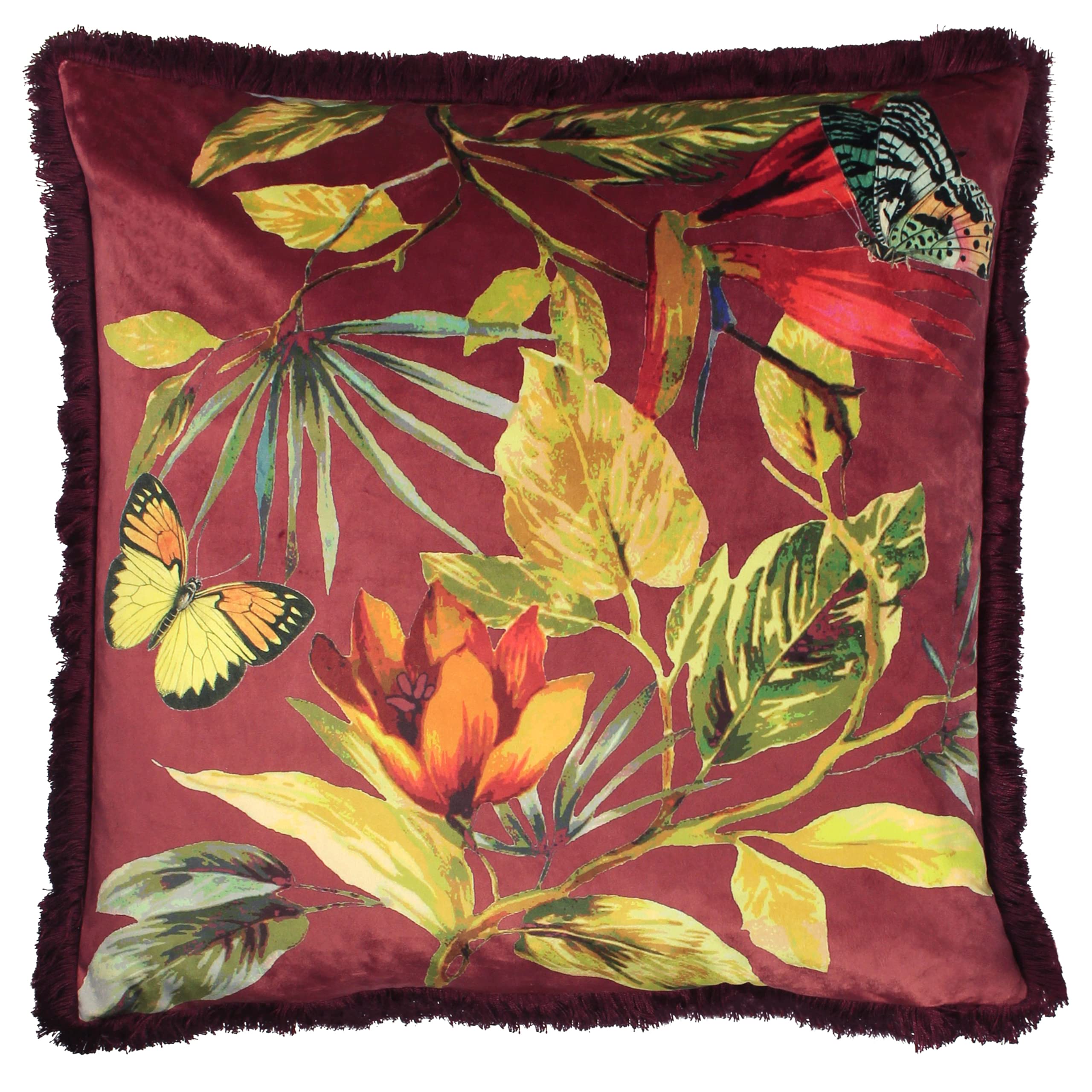 Cuscino Decorativo Da Esterno 40x40 Cm In Poliestere Con Fantasia Foglie Tobias