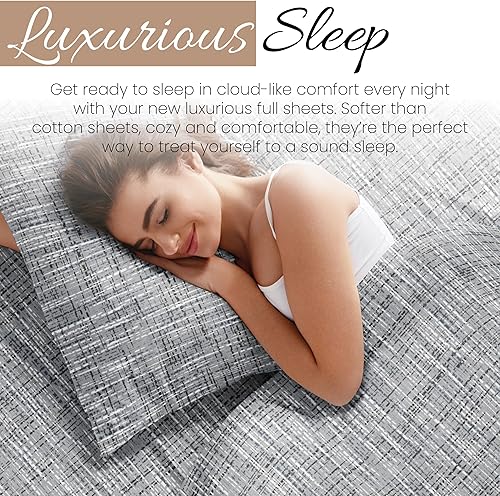 Miniatura 7 de Linen Market Juego de sábanas de 4 piezas tamaño matrimonial (gris claro cambray)  Duerme mejor que nunca con estas sábanas ultrasuaves y