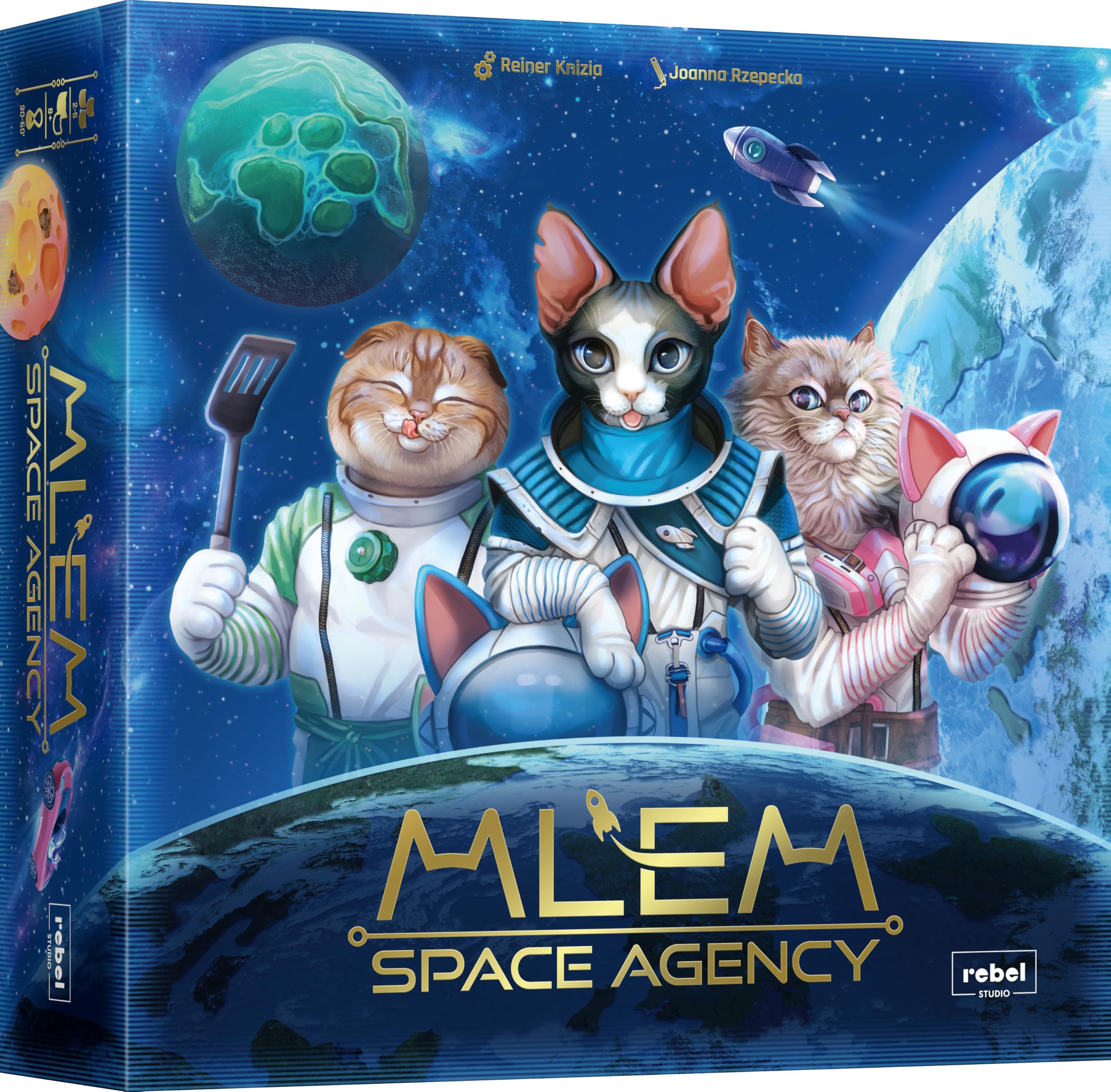 ASMODEE | MLEM | PL - NL | Space Agency | Strategy Board | Gra dla dorosłych i rodzin | Wiek 8+ | 2-5 graczy | 30-60 minut na grę