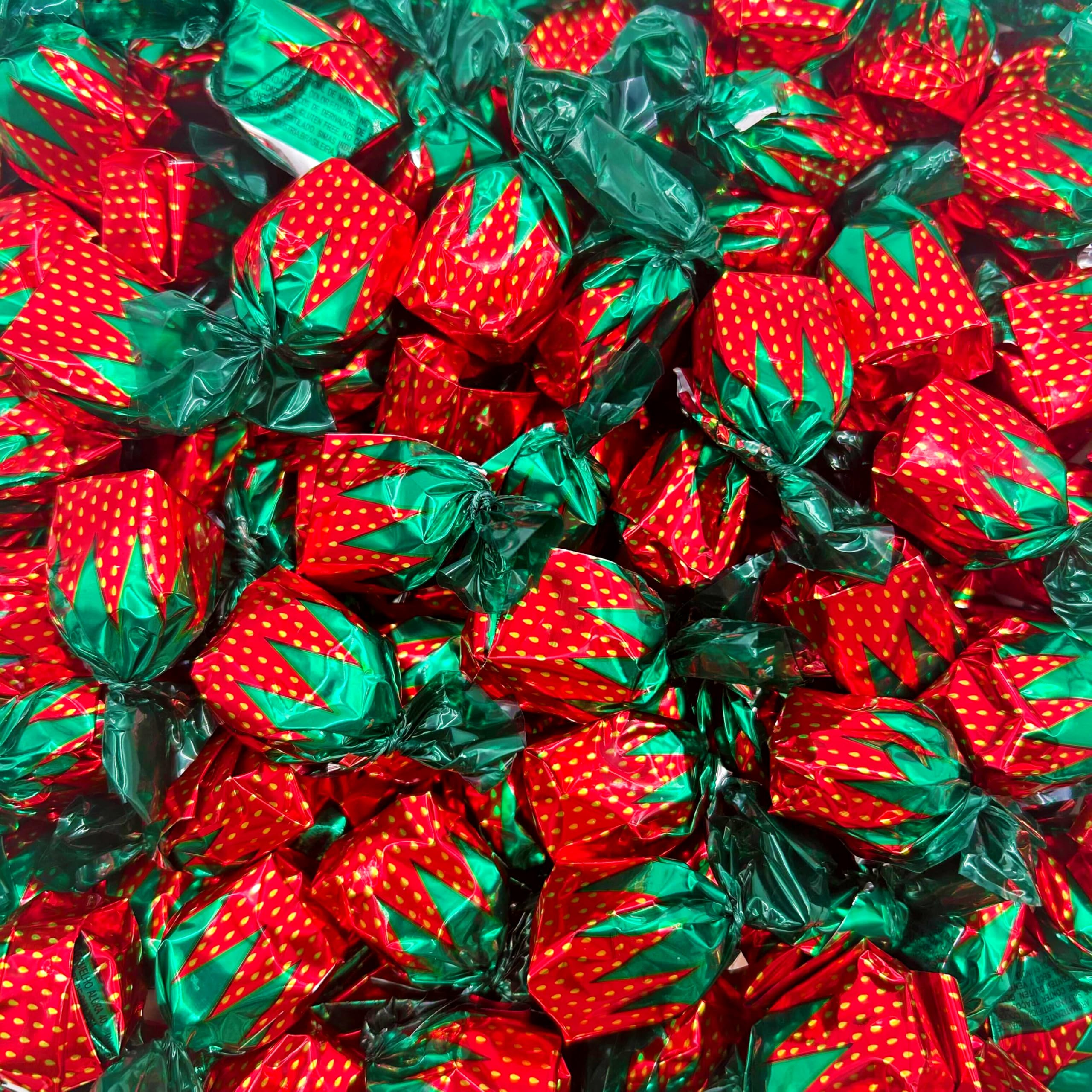 Strawberry Bon Bons Hard Candy | 1 Pound Bulk Bag | Strawberry Candy Individually Wrapped | Filled Bonbons Candy | Hard Candy With Soft Center