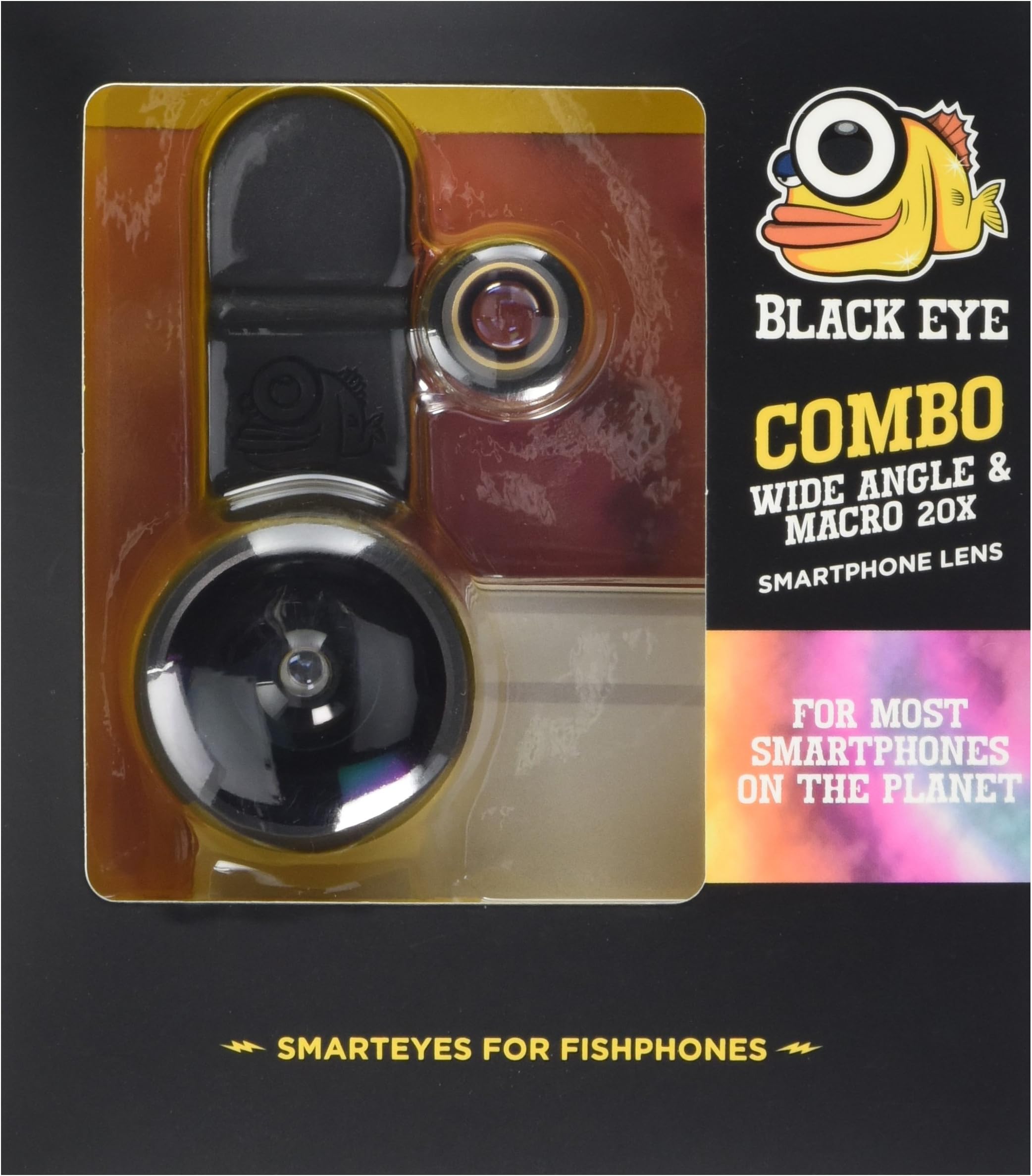 Black Eye Macro and Wide Angle Combo Smartphone and Tablet Clip on Camera Lens