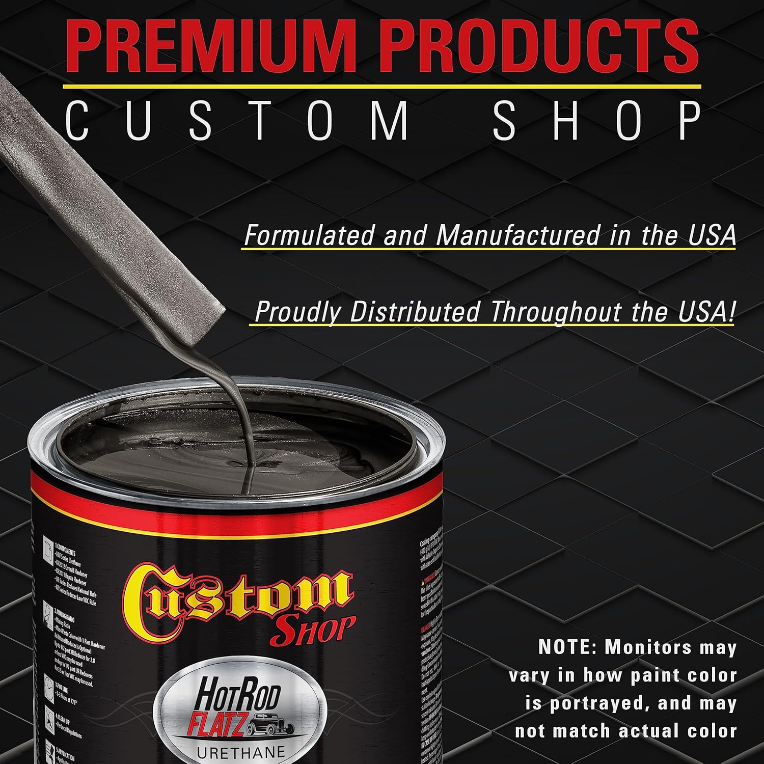 Custom Shop - Dark Charcoal Metallic - Hot Rod Flatz Flat Matte Satin Urethane Auto Paint - Complete Gallon Paint Kit - Professional Low Sheen Automotive, Car Truck Coating, 4:1 Mix Ratio