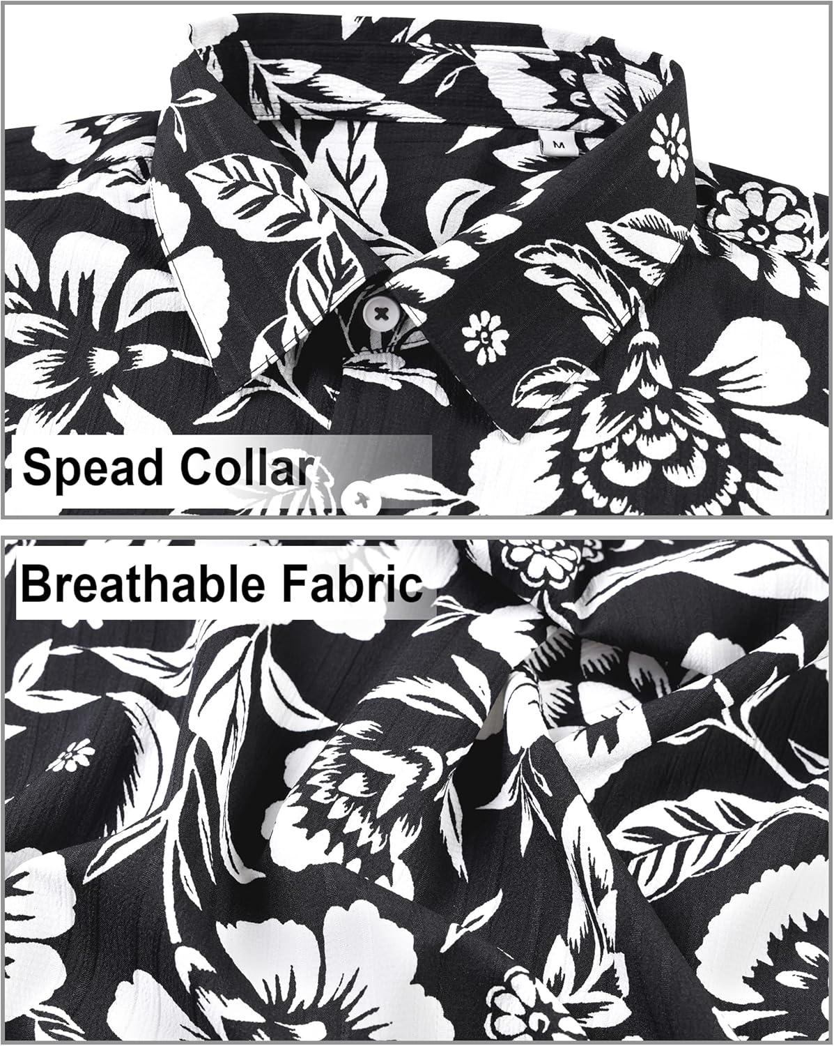 DEMEANOR Hawaiian Shirt for Men Short Sleeve Floral Button Down Shirt Tropical Hawaiian Shirts Casual Linen Shirts Beach - Image 5