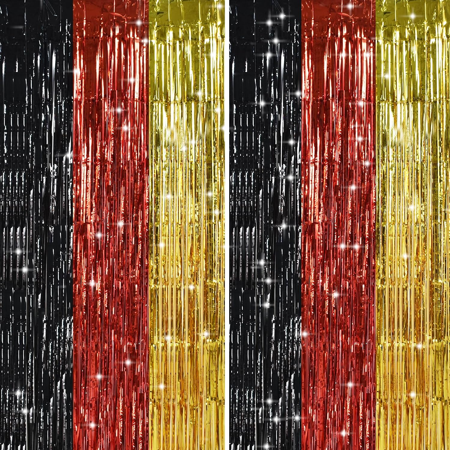 3Pcs White Metallic Tinsel Foil Fringe Curtains, 3.28ft x 6.56ft White Photo Booth Backdrop Streamer Curtain,Photo Booth Props, Bachelorette Party Supplies, Birthday, Christmas,New Year Decorations