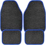 4PCS Car Floor Mats, Anti-Slip Waterproof Car Carpets with Safety Heel Pad, Heavy Duty Floor Mat for All Weather Protection, Universal Trim to Fit for Sedans Trucks SUVs (Gray)