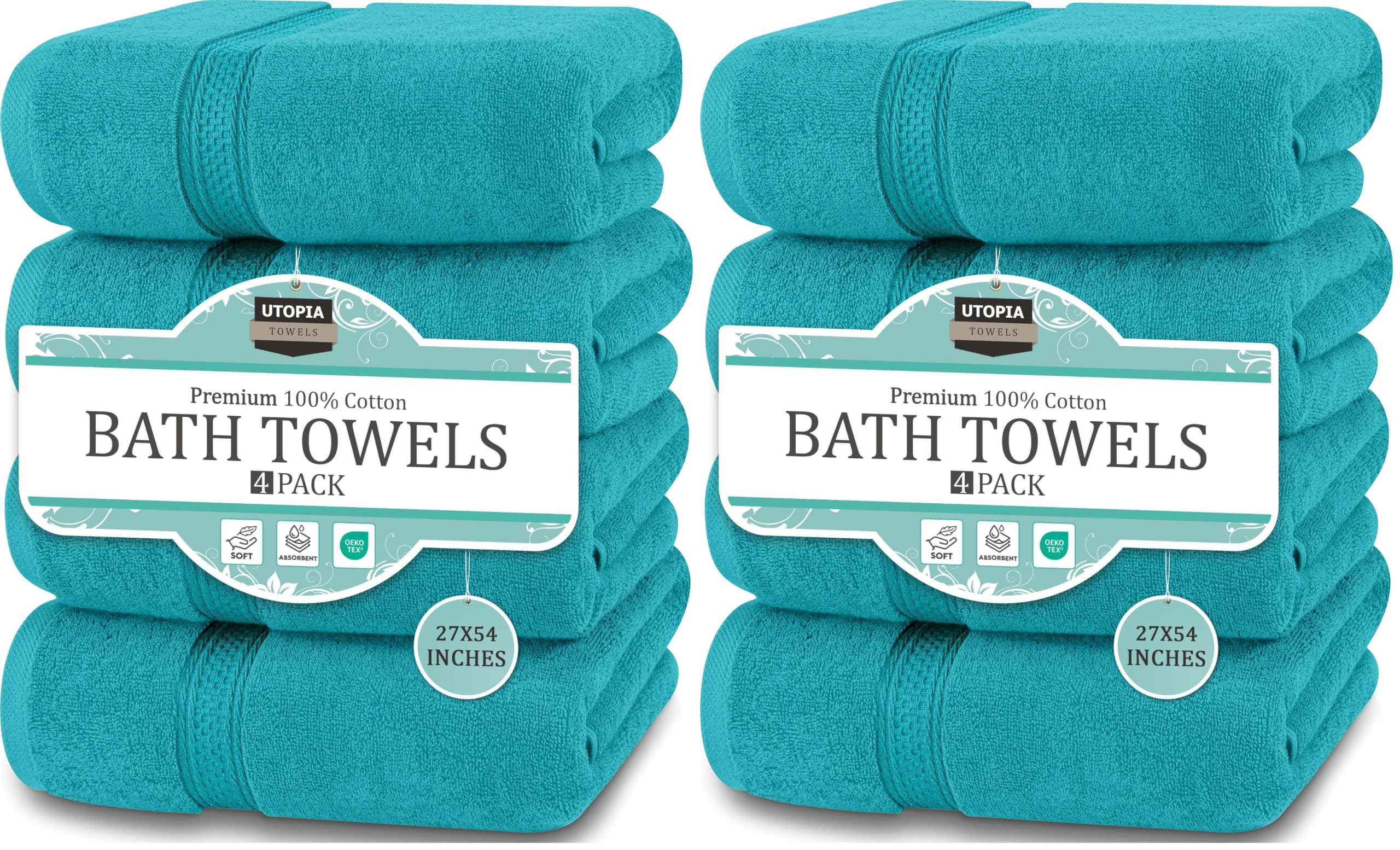 Utopia Towels 4 Pack - Premium Grey Bath Towels -13