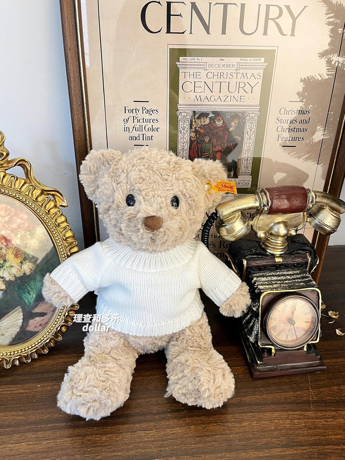 12inch Doll Clothes for Bartholomew Bear and Little Lion,30cm Teddy Bear Clothing,Cute Toy Clothing,Clothe only Without Doll(3pc includes1 Jumpsuit,1 Sweater,2 Hair Clip)