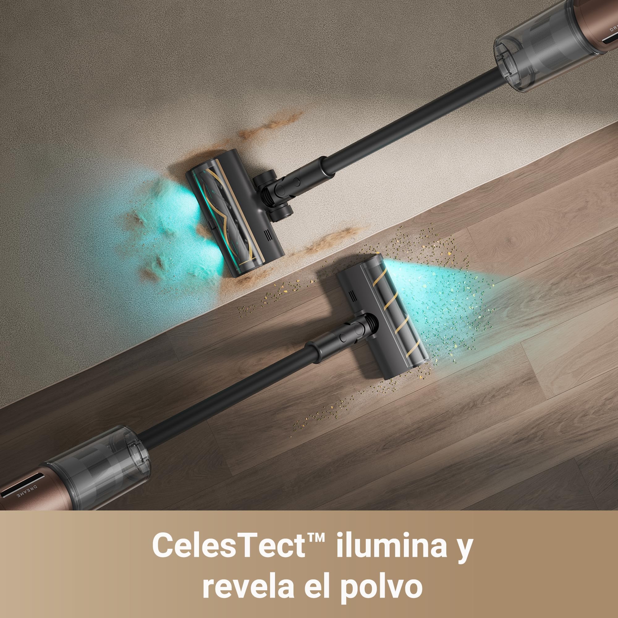 DREAME Z20 Aspiradora Escoba sin Cable, 25000 PA/250 AW Aspiradora sin Cable con Motor de Alta Velocidad, Máximo 90 Minutos, Detección de Suciedad, Filtro HEPA H14, Tecnología de Revelación de Polvo