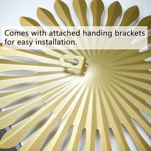 Miniatura 4 de BOTAOYIYI Juego de 5 arte de pared dorado para pared, decoración de pared con diseño de explosión solar dorada, acento moderno de metal, decoración