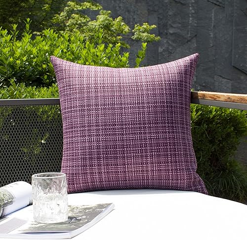 Miniatura 7 de Kevin Textile - Juego de 2 fundas de almohadas decorativas para exteriores, impermeables, modernas, lumbares, para patio, sofá y banca, de 12 x