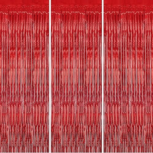 Miniatura 13 de Paquete de 3 Telón de Fondo de Flecos de Papel Aluminio - Cortinas de Oropel Negro Brillante para Decoración de Fiestas/Accesorios de Cabina de