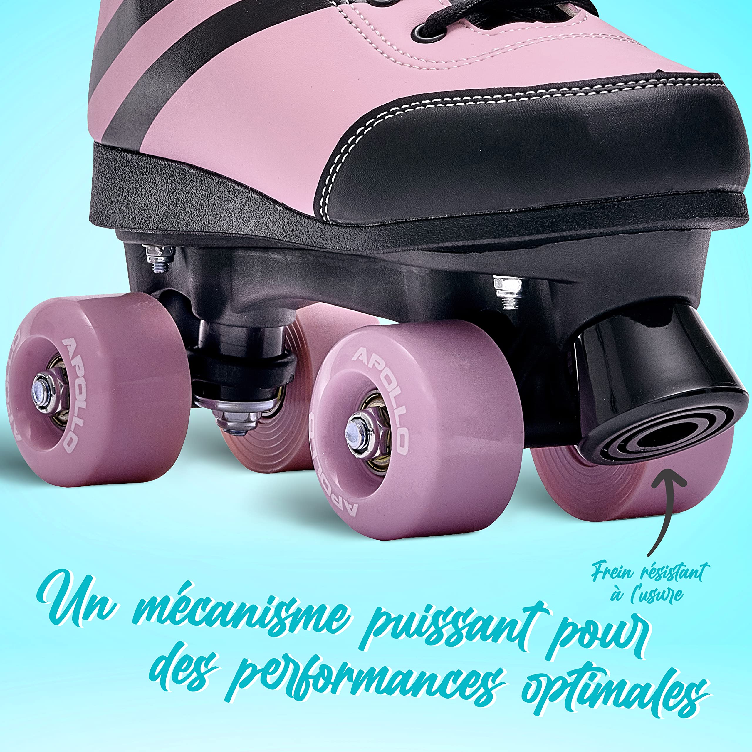 Apollo Rollers Enfants Filles Disco | Patins à roulettes Filles Réglables| Roller Femmes Confortables | Patins à roulettes Femmes & Filles Tailles 31-42 | Patins à roulettes Tendance Enfants Adultes