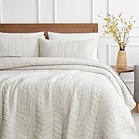 Vista 2 de palassio Juego de ropa de cama de algodón beige tamaño individual con funda de almohada, colcha ligera y suave, funda de edredón acolchada