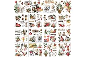 BBTO Christmas Rub on Transfers for Pine Cones Home Decor - 12 Sheets