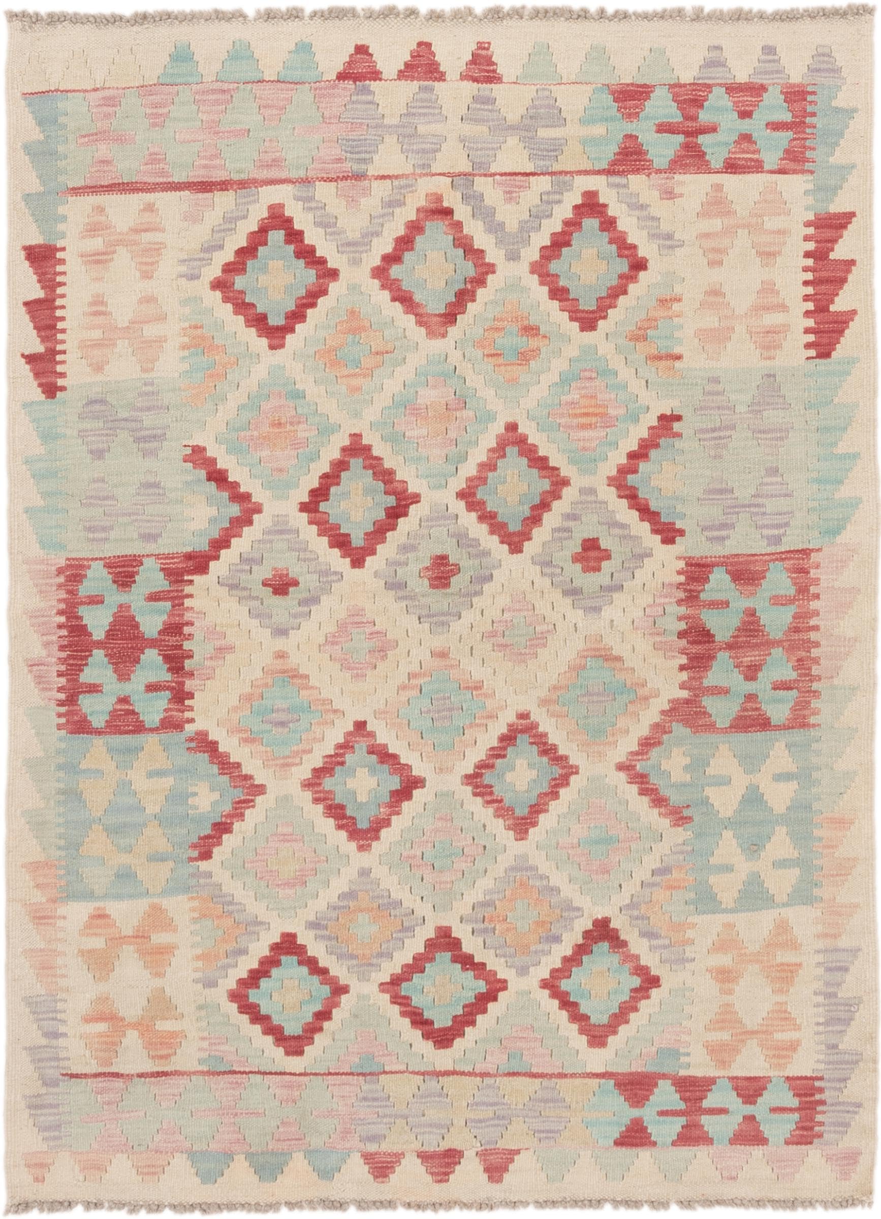 Tapis Kilim Afghan en laine tissé main 108x148 unique