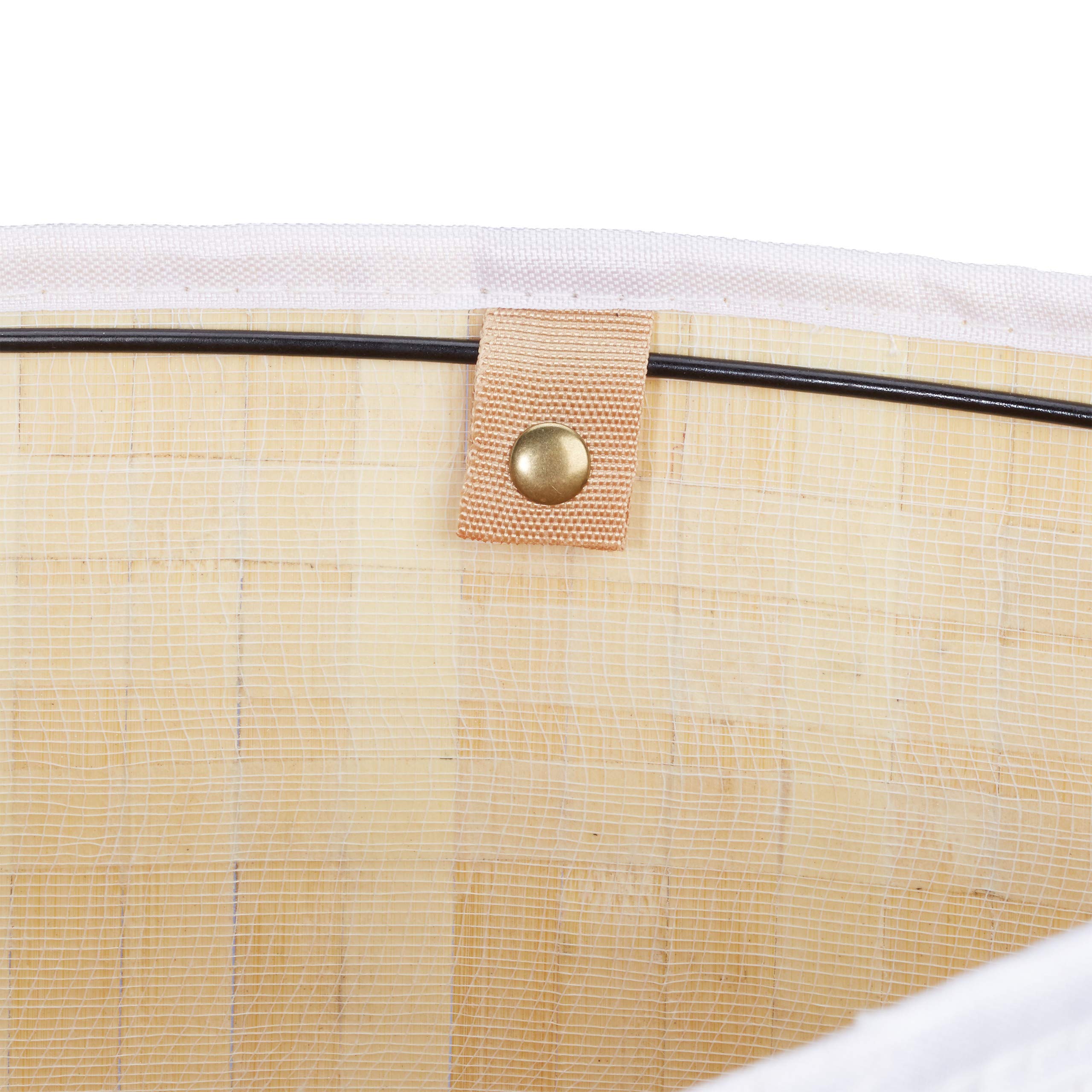 Relaxdays Cesto Ropa Sucia Esquinero, Cubo Colada Plegable con Tapa, Canasta, Bambú, 65 x 49,5 x 37 cm, Color Blanco