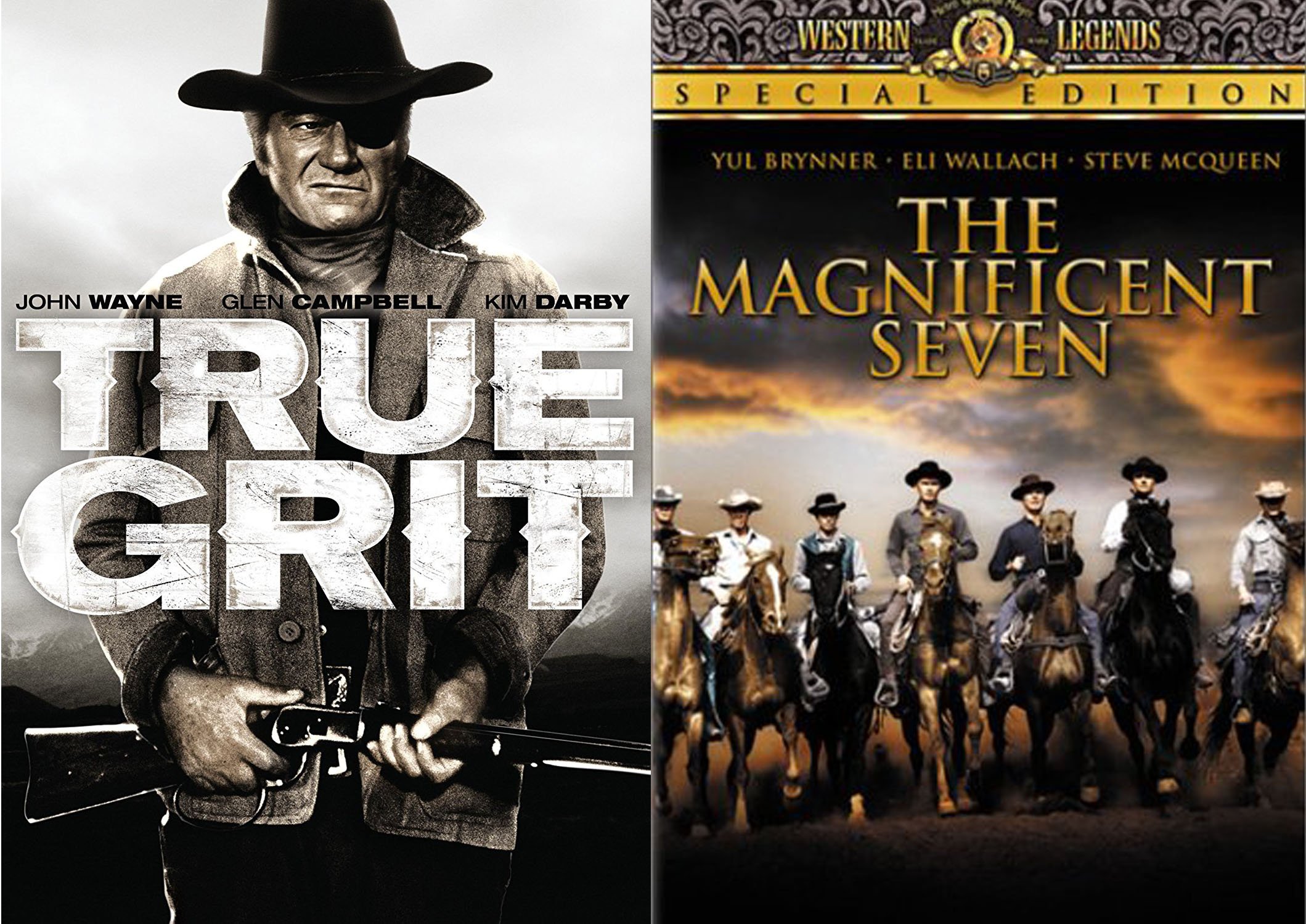 Classic Western 2-Movie Collection - John Wayne in True Grit & The Magnificent Seven 2-DVD Bundle