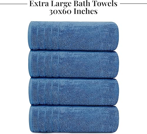 Vista 38 de Tens Towels Paquete de 4 toallas de baño extragrandes de 30 x 60 pulgadas, 100% algodón, más grandes y ligeras, más rápidas de secar, súper suaves