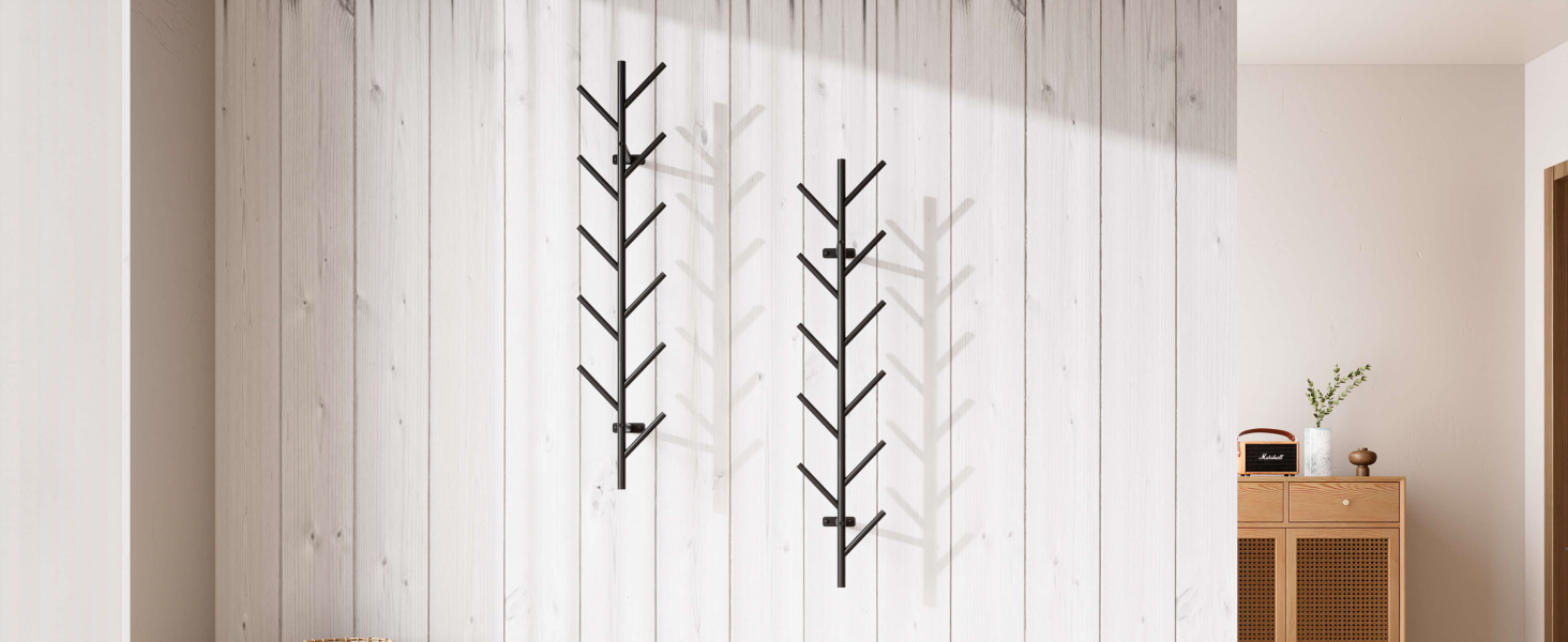 Attaccapanni Da Parete Moderno Con 6 Ganci - Design Elegante Per Ingresso, Camera O Ufficio, Nero