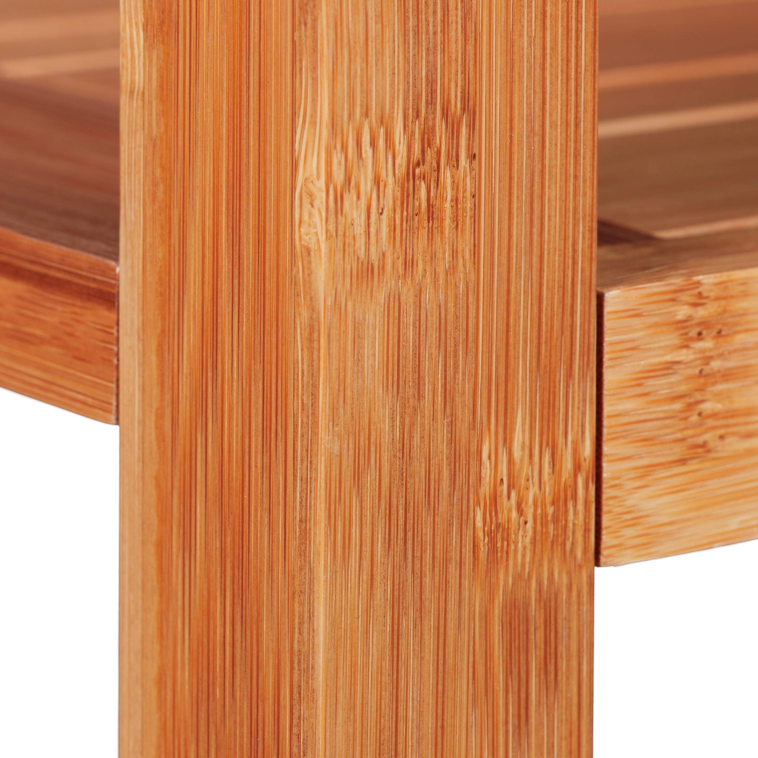 Relaxdays Mensola per Doccia in Bambù, 3 Ripiani, Portasciugamani, Scaffale per Cucina & Bagno, HLP 58,5x52x21cm,legno
