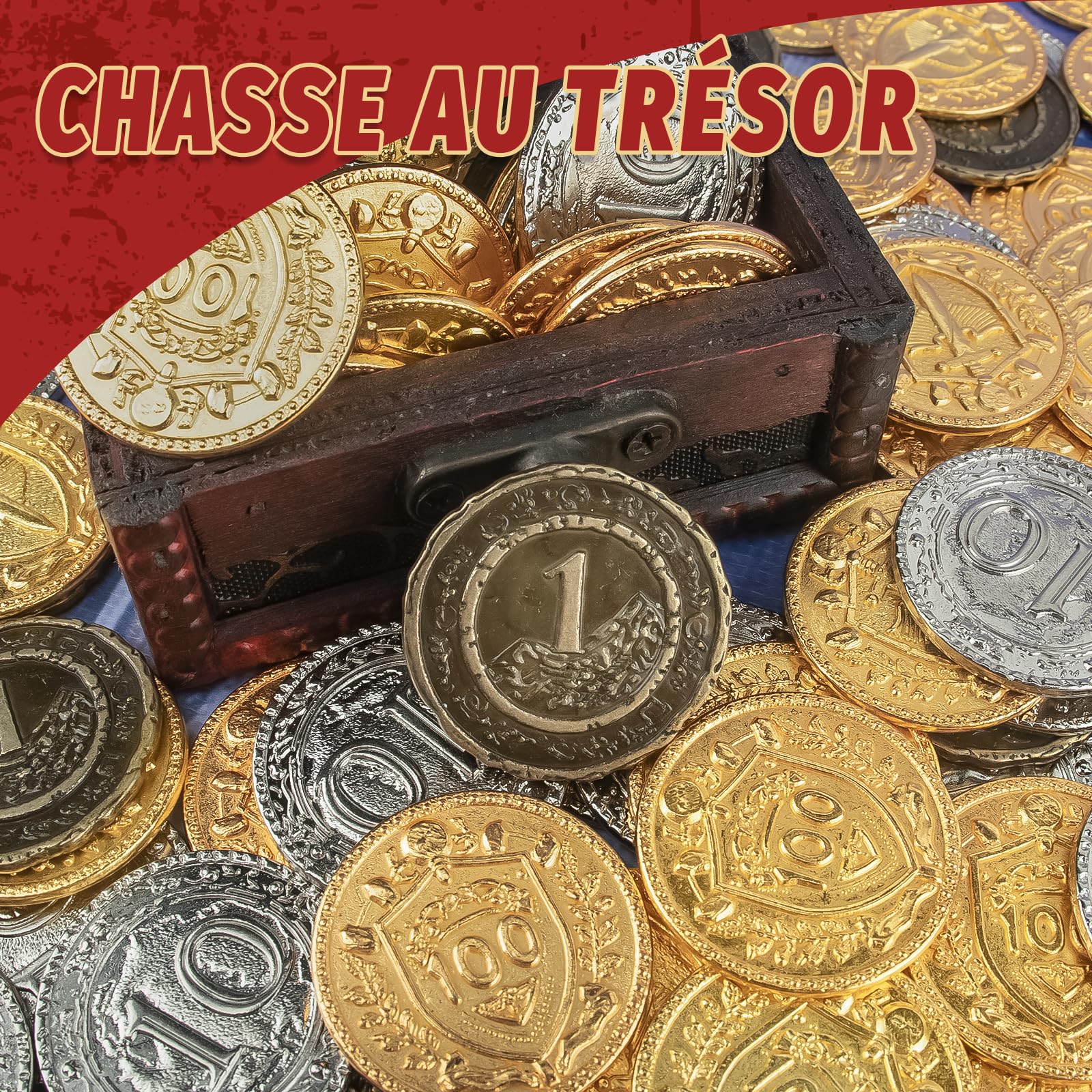 Byhoo Lot de 50 pièces de monnaie DND en métal 3,35 cm - Doré/argenté/cuivre - Pour jeu de société et RPG