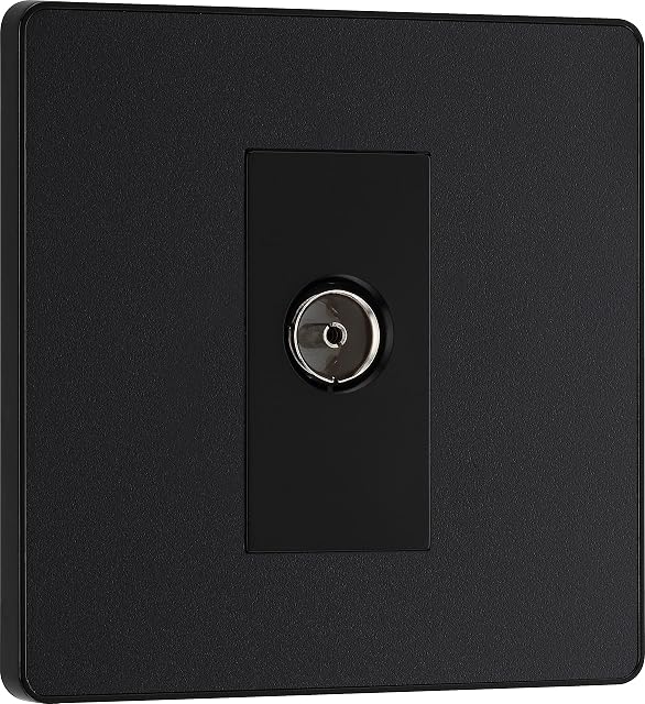 BG Electrical Evolve Single Co-Axial Aerial Connection, Matt Black
