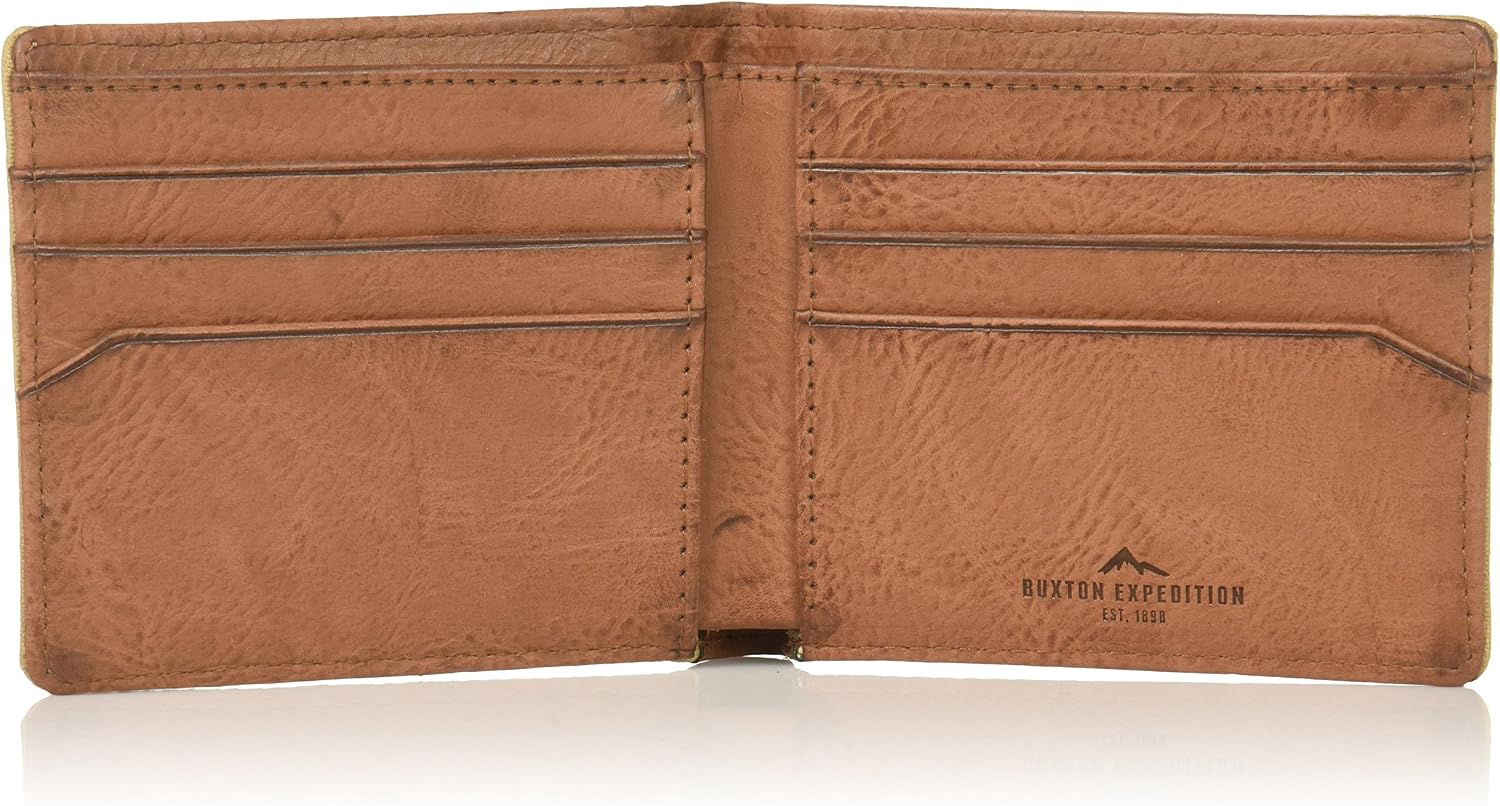 Buxton Men's Expedition II Huntington Canvas RFID Blocking Slimfold