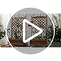 Best Choice Products 48in Wood Planter Box & Diamond Lattice Trellis, Mobile Outdoor Raised Garden Bed for Climbing Plants w/Drainage Holes, Optional Wheels - Walnut