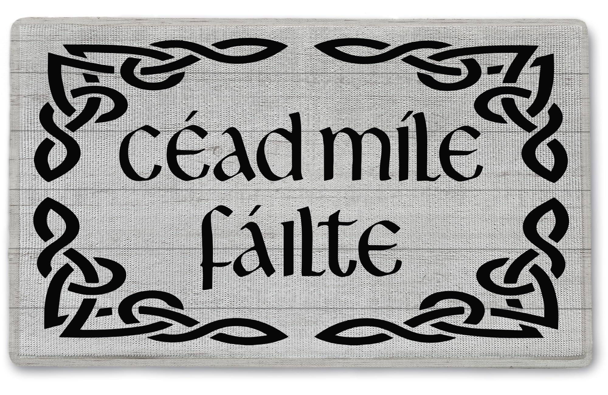Scottish Doormat, Welcomes Scottish Gaelic Doormat, Céad Míle Fáilte A Hundred Thousand Welcome Mats for Front Door, Door Mat Outside Entrance, 17x30 Inch